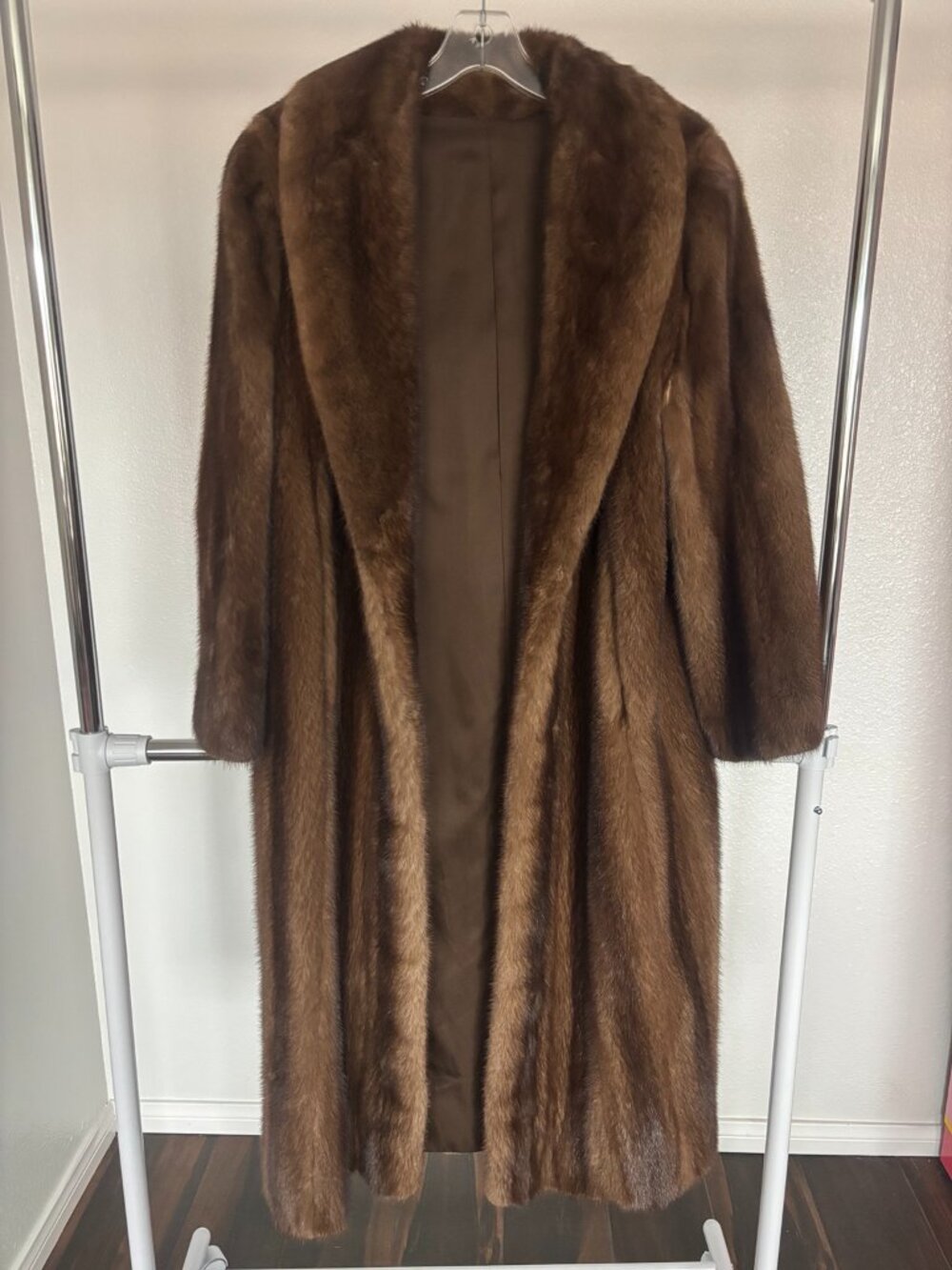 Giorgio Sant'Angelo Full Length Brown Fur Coat